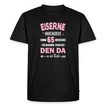 65 ans de mariage Anniversaire de mariage Fer à repasser - T-shirt Premium bio Homme - noir - Devant - Nico (187cm)