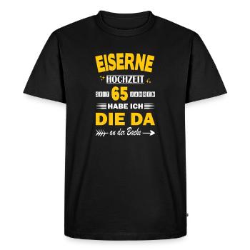 65 ans de mariage Anniversaire de mariage Fer à repasser - T-shirt Premium bio Homme - noir - Devant - Nico (187cm)
