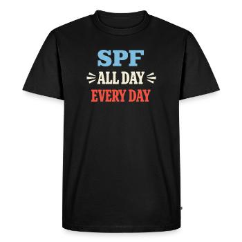 Culture SPF Identité Soins de la peau Humour - T-shirt Premium bio Homme - noir - Devant - Nico (187cm)