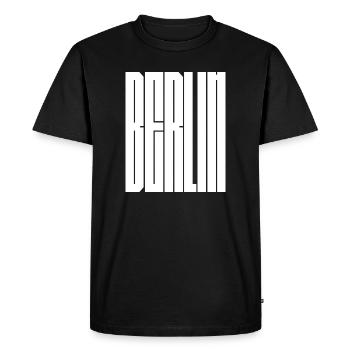 Berlin city typographic design - Men's Premium Organic T-Shirt - black - Front - Nico (187cm)