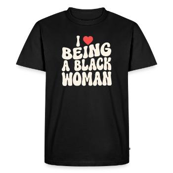 Proud Black Woman Identity Statement - Men's Premium Organic T-Shirt - black - Front - Nico (187cm)