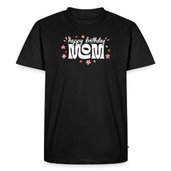 Maman d’anniversaire Création de fleurs, Joyeux anniversaire Maman - T-shirt Premium bio Homme - noir - Devant - Nico (187cm)
