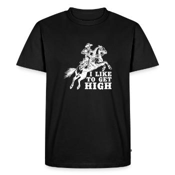 L’équitation de rodéo aime se défoncer en cowboy - T-shirt Premium bio Homme - noir - Devant - Nico (187cm)