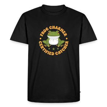 Frog Catcher Charmer Certified Frog - Men's Premium Organic T-Shirt - black - Front - Nico (187cm)