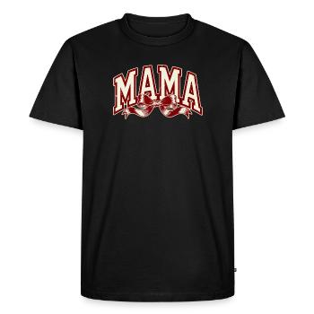Rouge nœud de maman – Déclaration forte de maman - T-shirt Premium bio Homme - noir - Devant - Nico (187cm)
