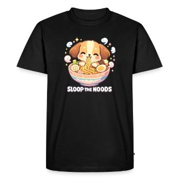 Ramen Kawaii Dog - T-shirt Premium bio Homme - noir - Devant - Nico (187cm)