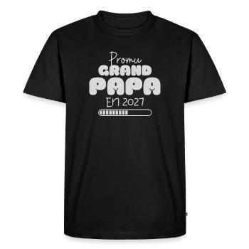Promu Grand-papa en 2027 cadeau futur Papy - T-shirt Premium bio Homme - noir - Devant - Nico (187cm)