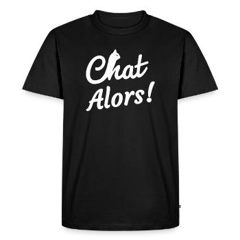 Chat Alors! - T-shirt Premium bio Homme - noir - Devant - Nico (187cm)
