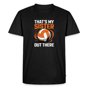 Volleyball Sister - Proud Sibling Design - Men's Premium Organic T-Shirt - black - Front - Nico (187cm)