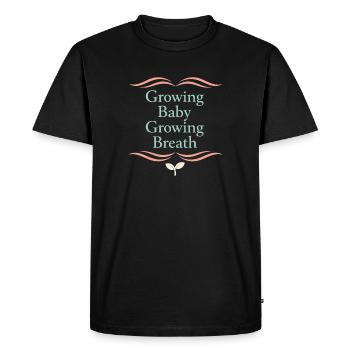 Mère enceinte de yoga prénatal - T-shirt Premium bio Homme - noir - Devant - Nico (187cm)