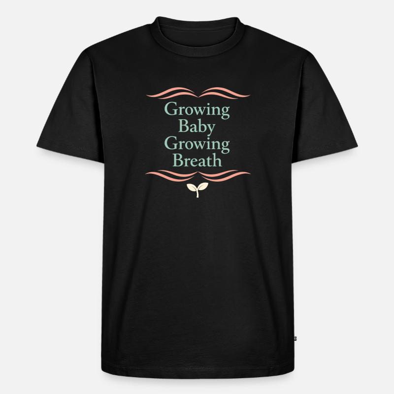 Vorgeburtliches Yoga Werdende Mutter - Männer Premium Bio T-Shirt - Schwarz
