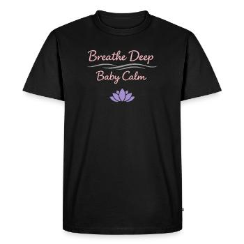 Mère enceinte de yoga prénatal - T-shirt Premium bio Homme - noir - Devant - Nico (187cm)