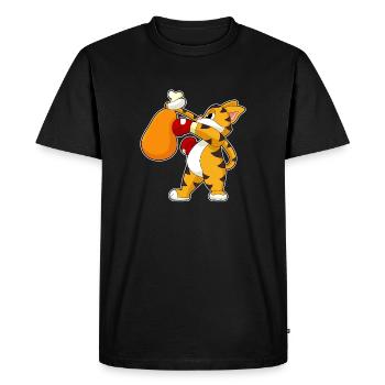 Tiger Boxer Punching Bag Boxing - Men's Premium Organic T-Shirt - black - Front - Nico (187cm)
