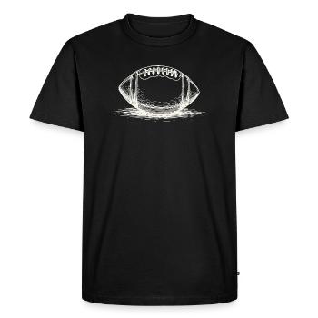 Vintage American Football Ball Sportsman - Men's Premium Organic T-Shirt - black - Front - Nico (187cm)