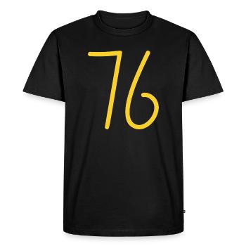 76 - Men's Premium Organic T-Shirt - black - Front - Nico (187cm)
