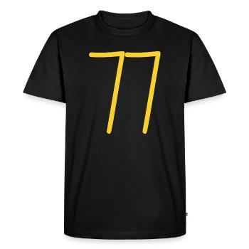 77 - T-shirt Premium bio Homme - noir - Devant - Nico (187cm)