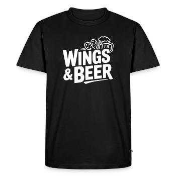 Wings and Beer - Men's Premium Organic T-Shirt - black - Front - Nico (187cm)