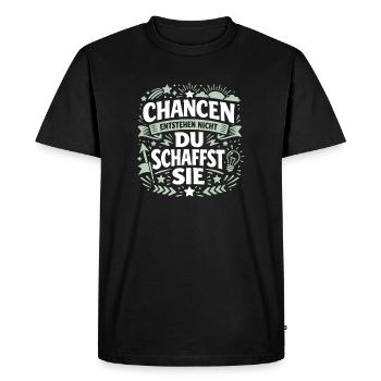 Opportunities don't arise, you create them - success - Men's Premium Organic T-Shirt - black - Front - Nico (187cm)
