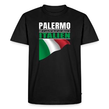 Palerme - T-shirt Premium bio Homme - noir - Devant - Nico (187cm)