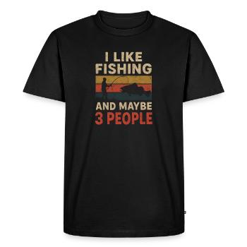 J’aime la pêche et peut-être trois personnes pêcher Angeln - T-shirt Premium bio Homme - noir - Devant - Nico (187cm)