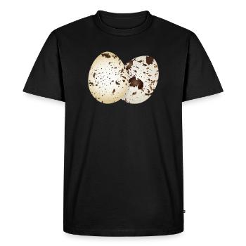 Œufs de caille dessinés dans des couleurs naturelles - T-shirt Premium bio Homme - noir - Devant - Nico (187cm)