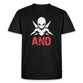 Alien Ninja Emblem - Men's Premium Organic T-Shirt - black - Front - Nico (187cm)