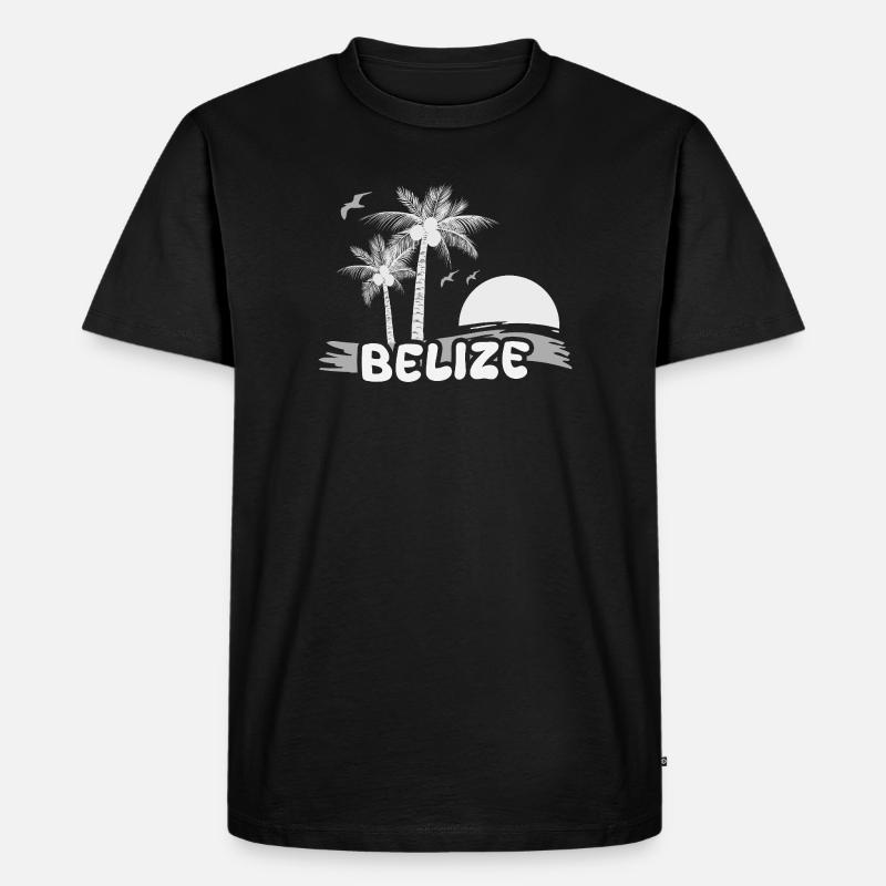 Strand Belize - Männer Premium Bio T-Shirt - Schwarz