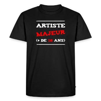 MAJOR ARTIST (+ 18 YEARS OLD)! - Men's Premium Organic T-Shirt - black - Front - Nico (187cm)