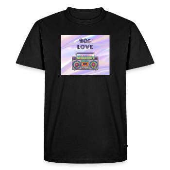 90s Love Boombox - Men's Premium Organic T-Shirt - black - Front - Nico (187cm)