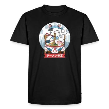 Festin de ramen Neko - T-shirt Premium bio Homme - noir - Devant - Nico (187cm)