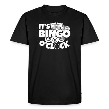 Joueur de bingo, c’est l’heure du bingo bingo - T-shirt Premium bio Homme - noir - Devant - Nico (187cm)