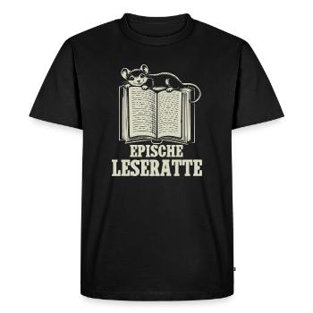 Rat de bibliothèque épique - T-shirt Premium bio Homme - noir - Devant - Nico (187cm)