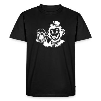 Monkey Groom Bachelor - Men's Premium Organic T-Shirt - black - Front - Nico (187cm)