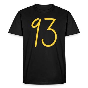 93 - Men's Premium Organic T-Shirt - black - Front - Nico (187cm)