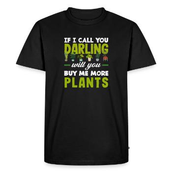 Tu veux m’acheter plus de plantes ? - T-shirt Premium bio Homme - noir - Devant - Nico (187cm)