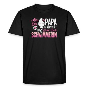 Tout le meilleur papa vous souhaite votre meilleur nageur - T-shirt Premium bio Homme - noir - Devant - Nico (187cm)