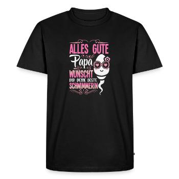 Tout le meilleur papa vous souhaite votre meilleur nageur - T-shirt Premium bio Homme - noir - Devant - Nico (187cm)