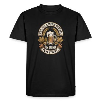 L’argent du carnaval économisé pour la fête costumée de bière et alcool - T-shirt Premium bio Homme - noir - Devant - Nico (187cm)