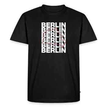 L’ÉTAT FÉDÉRAL DE BERLIN, LA CAPITALE ! FRONTIÈRE NATIONALE - T-shirt Premium bio Homme - noir - Devant - Nico (187cm)