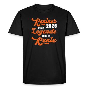 Orange Retro Typography 2028 Pensioner 2026 - Men's Premium Organic T-Shirt - black - Front - Nico (187cm)