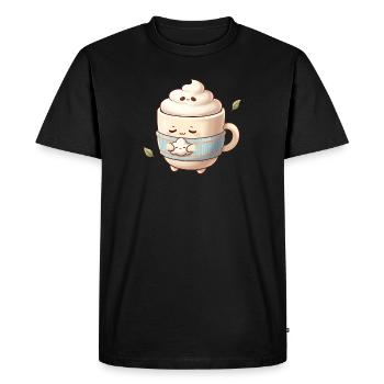 Cozy Cloud Coffee Mug - Men's Premium Organic T-Shirt - black - Front - Nico (187cm)