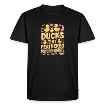 Canards Psychologues à plumes minuscules Canards drôles - T-shirt Premium bio Homme - noir - Devant - Nico (187cm)
