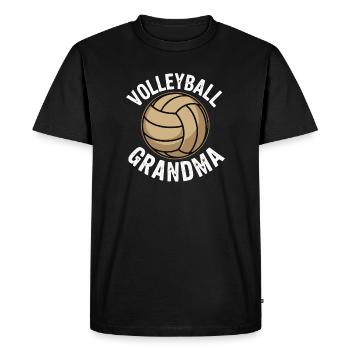 Mamie volley-ball – Fière grand-mère - T-shirt Premium bio Homme - noir - Devant - Nico (187cm)