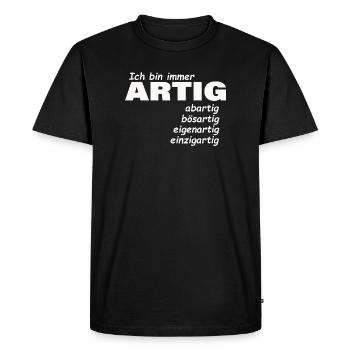 good - Men's Premium Organic T-Shirt - black - Front - Nico (187cm)