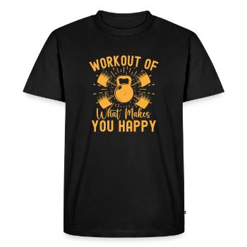 Entraînement des passionnés de fitness : ce qui rend le bonheur - T-shirt Premium bio Homme - noir - Devant - Nico (187cm)