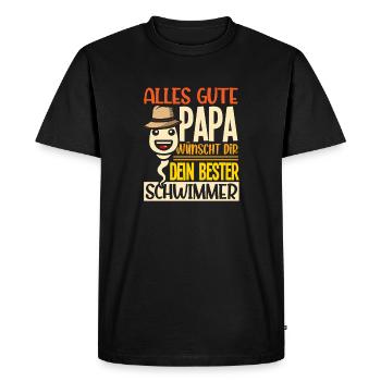 Tout le meilleur papa vous souhaite votre meilleur nageur - T-shirt Premium bio Homme - noir - Devant - Nico (187cm)