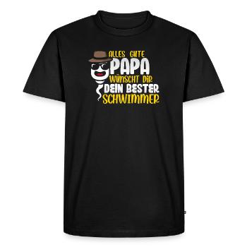 Tout le meilleur papa vous souhaite votre meilleur nageur - T-shirt Premium bio Homme - noir - Devant - Nico (187cm)