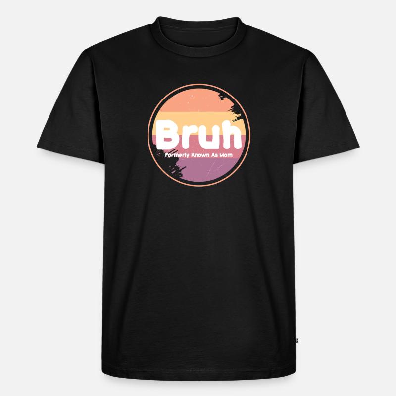 Bruh Retro Mom Logo - Männer Premium Bio T-Shirt - Schwarz