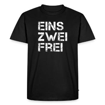 Un Deux Gratuit - T-shirt Premium bio Homme - noir - Devant - Nico (187cm)