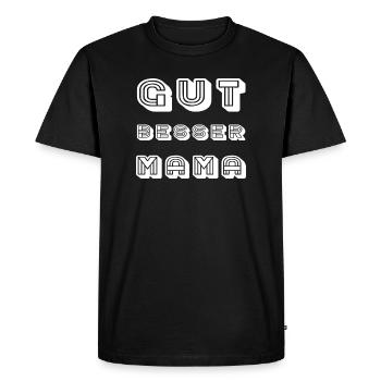 BONNE MEILLEURE MAMAN Lettres-là - T-shirt Premium bio Homme - noir - Devant - Nico (187cm)